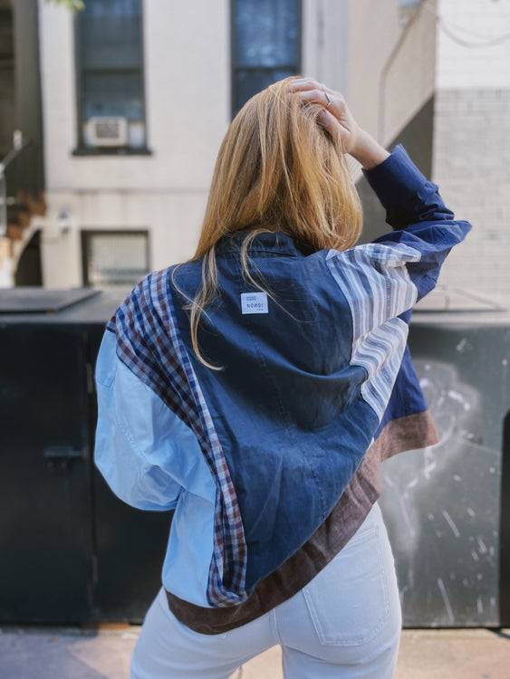 Nonoi Studio Blouson // Blau + Braun // Onesize Valentinstagsangebot