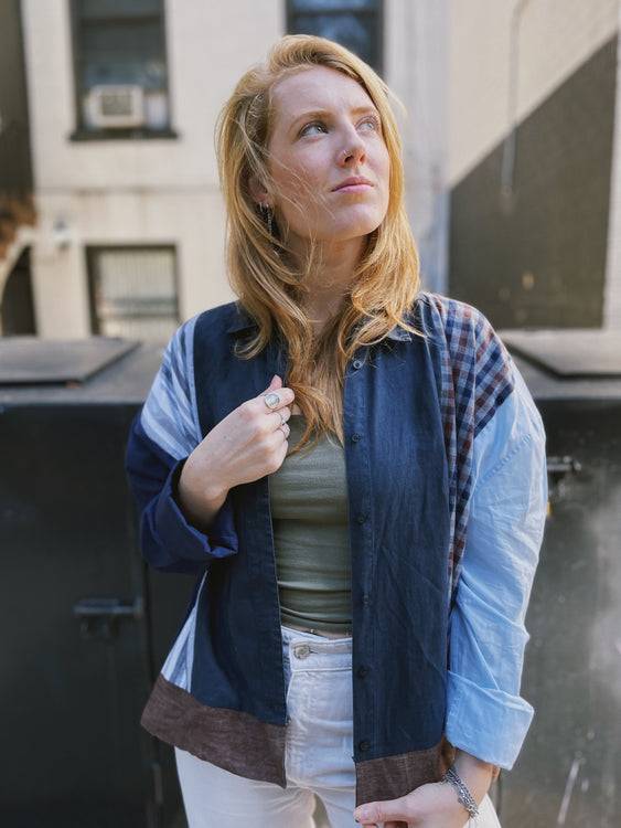 Nonoi Studio Blouson // Blau + Braun // Onesize Valentinstagsangebot