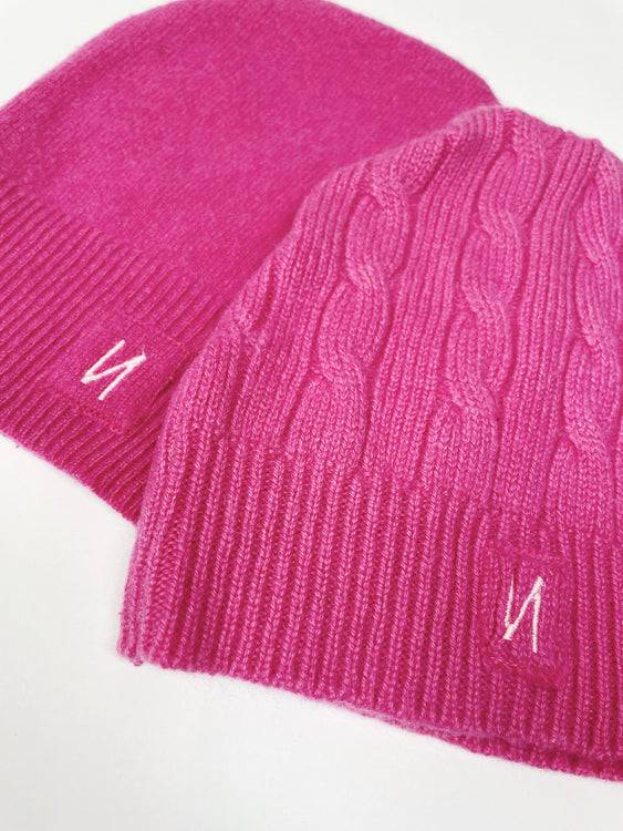 Nonoi Studio KINDERMÜTZE PINK "LITTLE FLOWER" AUS KASCHMIR Lagerräumung