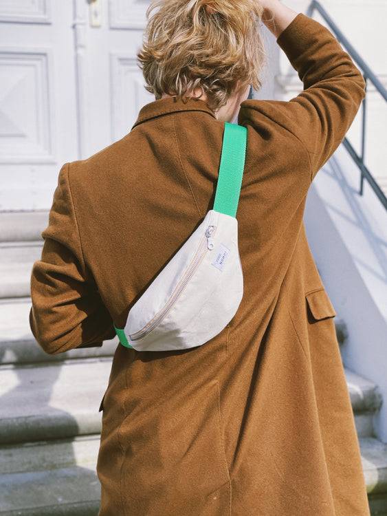 Nonoi Studio Bauchtasche BONNIE // Creme + Grün Super Sparpreis
