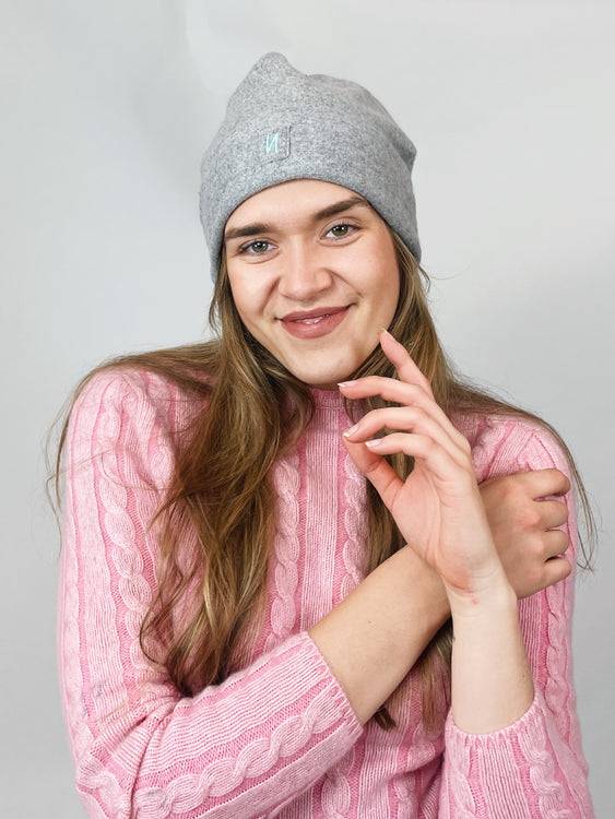 Nonoi Studio GRAUE MÜTZE "AUCKLAND" AUS KASCHMIR // UNISEX Zeitbegrenzte Promotion