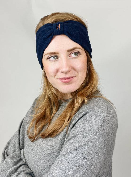 Nonoi Studio STIRNBAND "HUIBI" DUNKELBLAU // WOLLE 50% Rabatt mit kostenlosem Versand