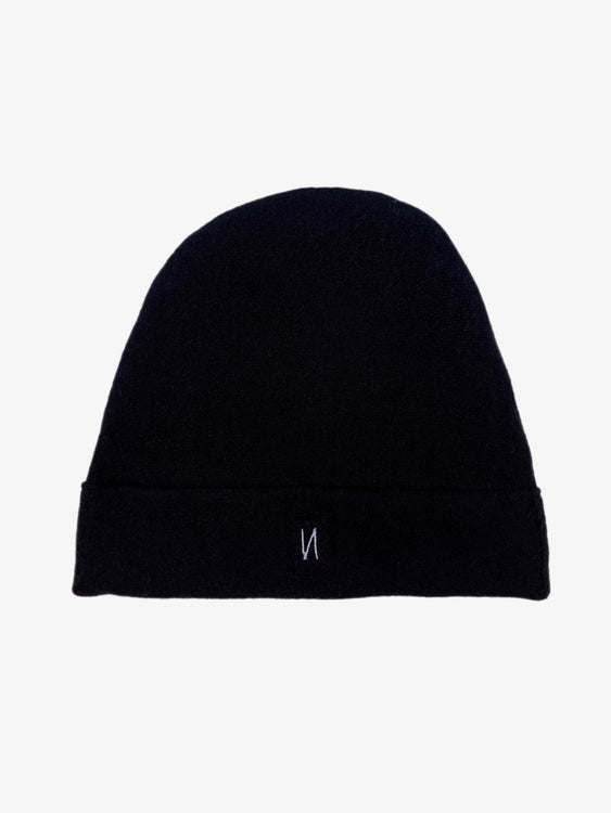 Nonoi Studio SCHWARZE MÜTZE "GENF" AUS KASCHMIR // UNISEX Clearance-Verkauf