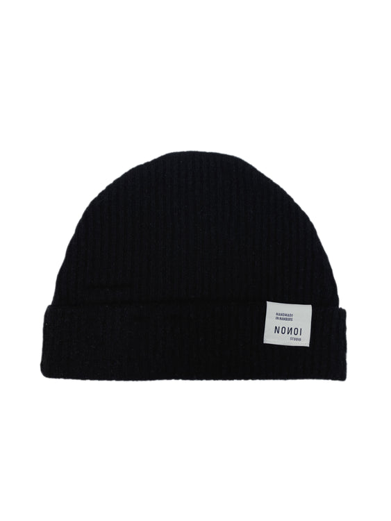 Nonoi Studio SCHWARZE MÜTZE "NERA" AUS KASCHMIR // UNISEX Günstig kaufen