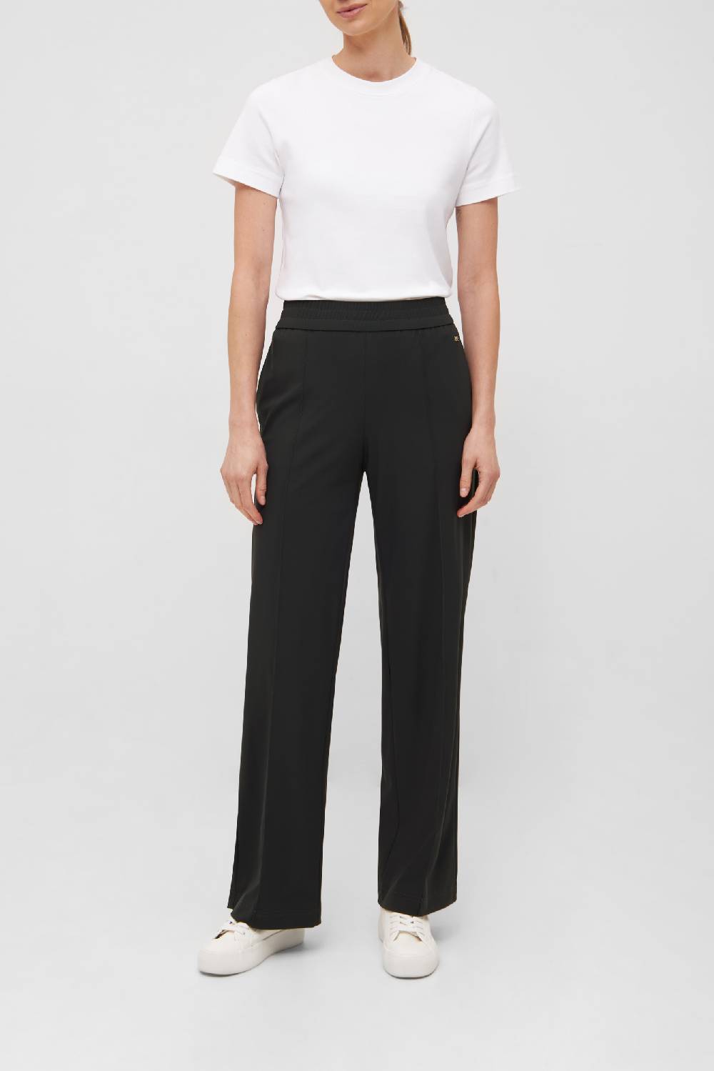 Raffaello Rossi Marlenehose Wide Leg lang Mid Waist schwarz: COSMEA Online Shopping