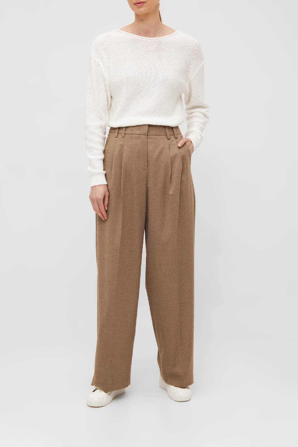 Raffaello Rossi Bundfaltenhose Wide Leg lang High Waist grau: MAYLA Online Outlet