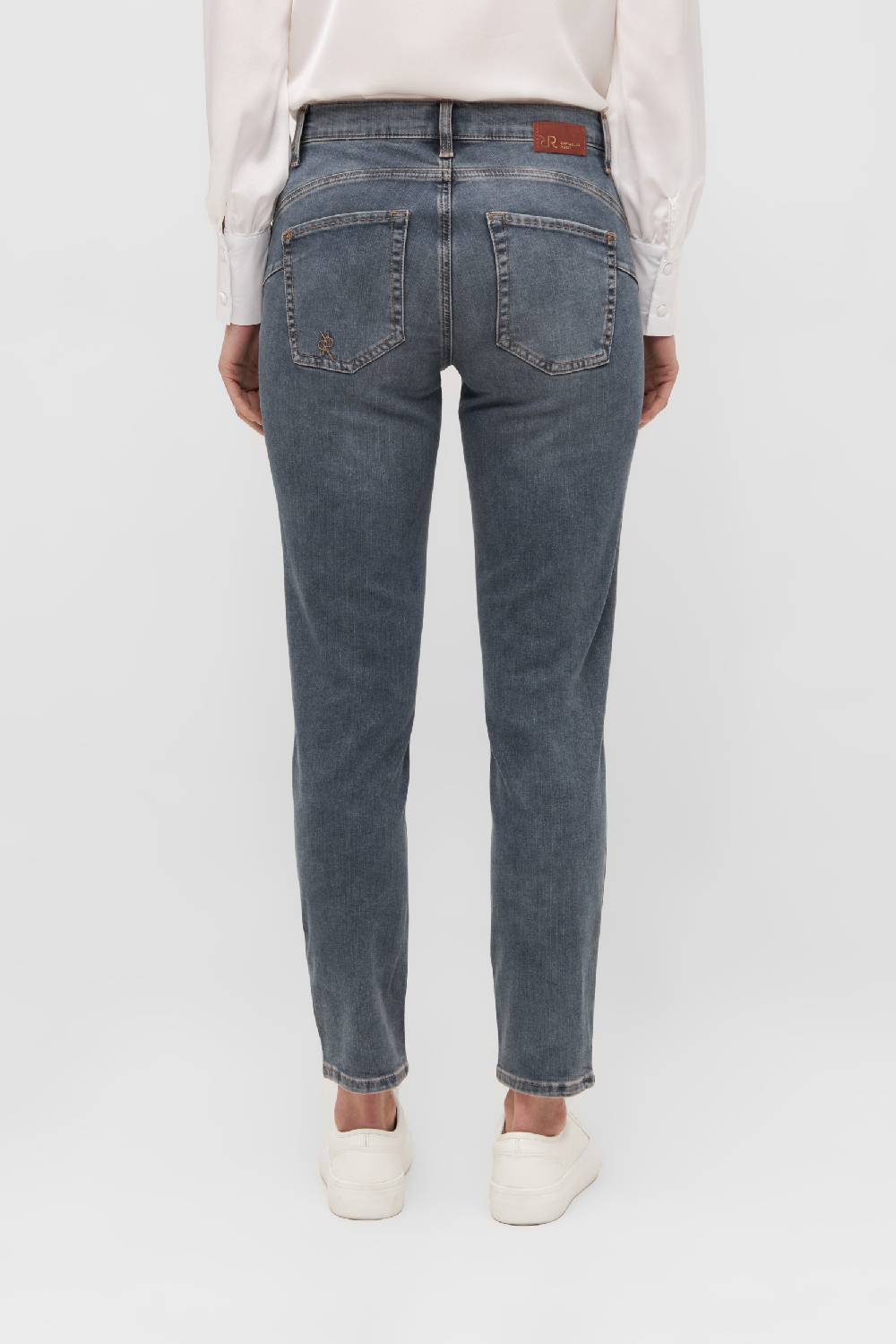 Raffaello Rossi 5-Pocket Slim lang Low Waist grau: SUZY Clearance-Verkauf
