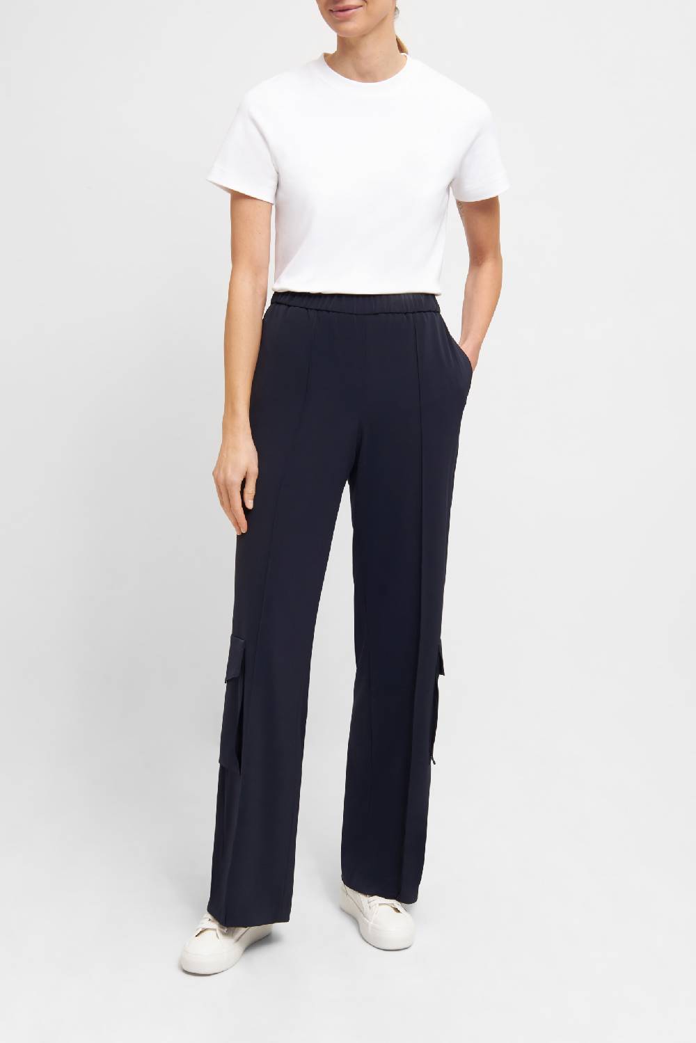 Raffaello Rossi Cargo Wide Leg lang High Waist schwarz: ALMA zollfrei