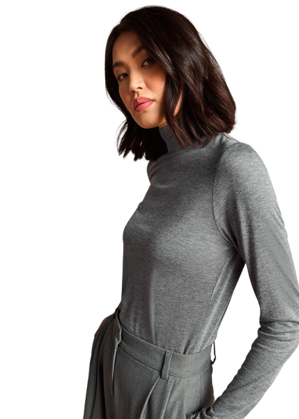 Riani STEHKRAGEN-SHIRT AUS GLAM GREY JERSEY Bis zu 55% Rabatt