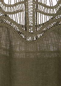 Riani LEINENKLEID MIT MACRAMÉDETAIL Preisnachlass