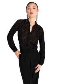 Riani BLUSE AUS LOGO TULLE Sonderangebot der Fabrik