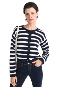 Riani GESTREIFTER CARDIGAN AUS ORGANIC COTTON Rabatte dieses Monats
