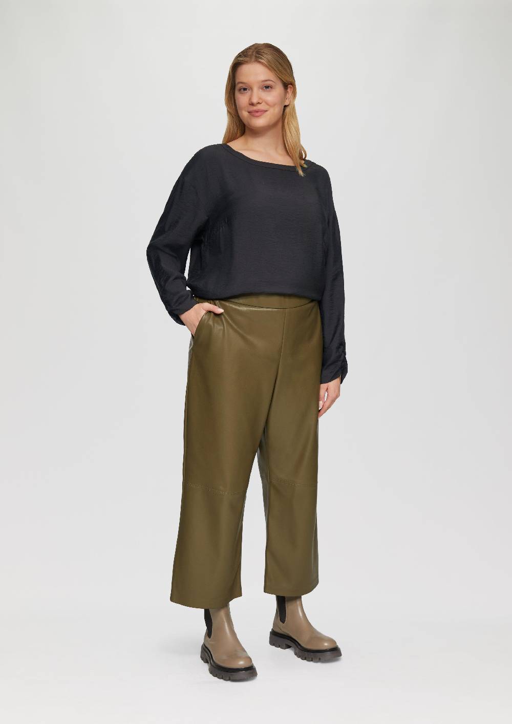 S.Oliver Viskose-Bluse mit elastischem Saum Sonderangebote