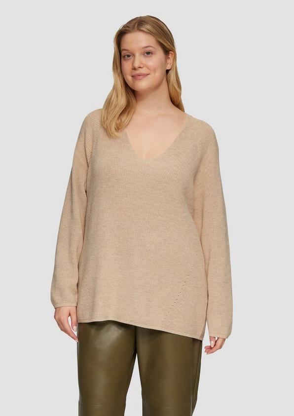 S.Oliver Strickpullover mit V-Ausschnitt im Loose Fit Tiefpreis