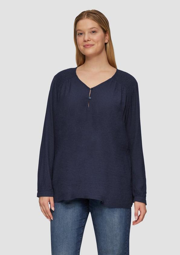 S.Oliver Strukturierte Bluse aus Viskosemix mit Smok Detail Super Sparpreis