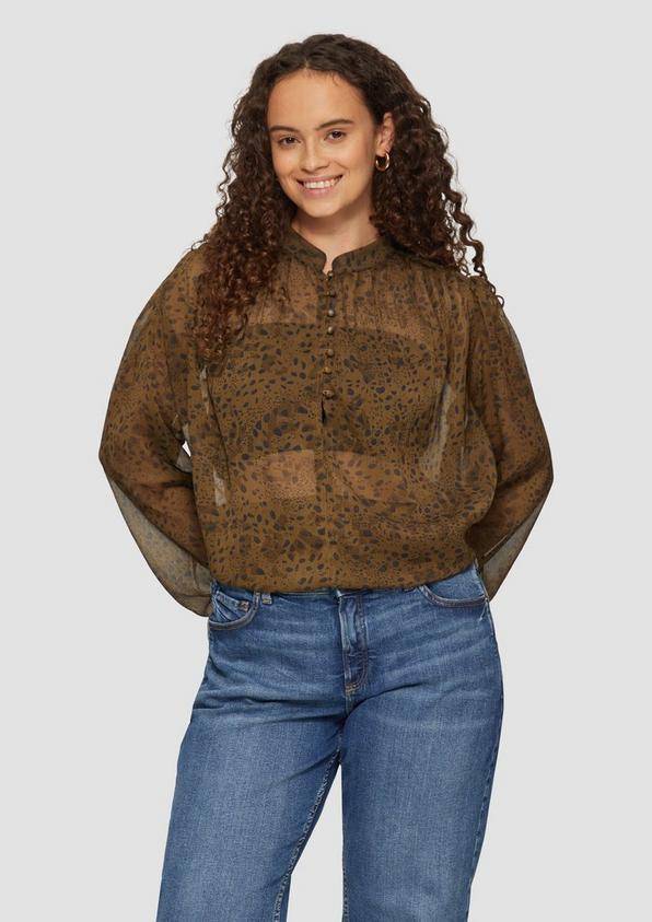S.Oliver Leicht transparente Chiffonbluse mit Puffärmeln Letzter Tag