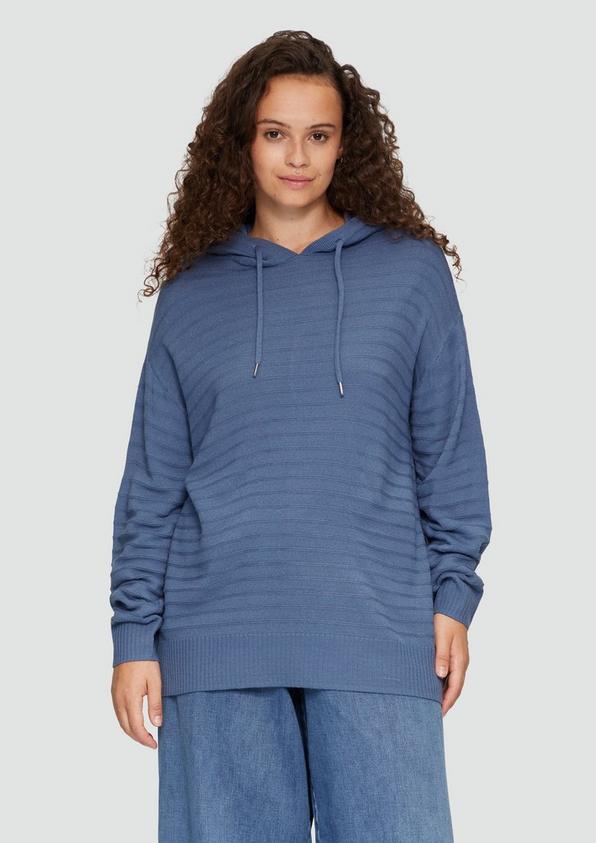 S.Oliver Strukturierter Strickpullover mit Kapuze Outlet