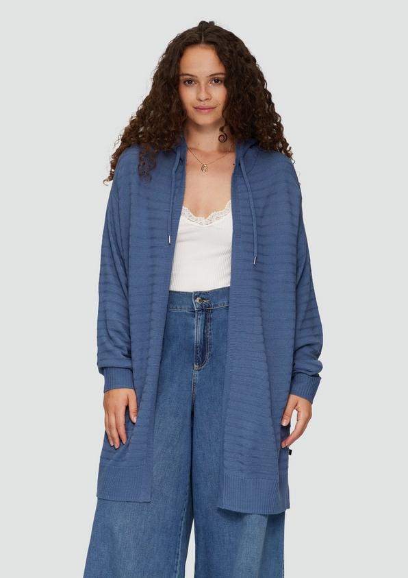 S.Oliver Strickjacke mit Kapuze und Streifenstruktur Auslauf
