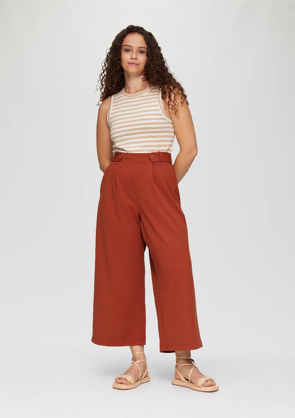 S.Oliver Elastische Wide-Leg-Hose aus Crêpe Meist gekauft