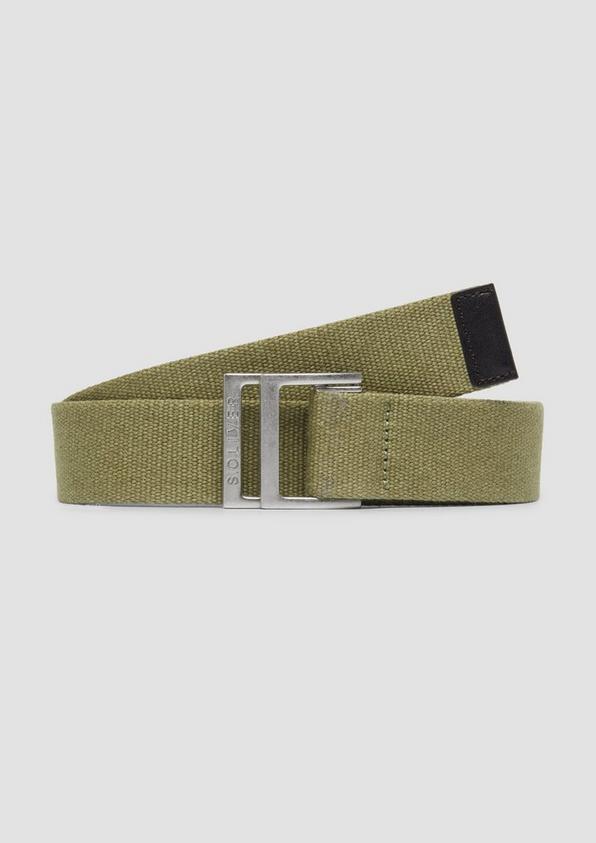 S.Oliver Canvas-Gürtel mit Lederdetails 50% Rabatt mit kostenlosem Versand