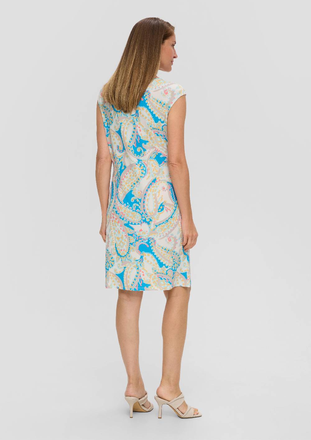 S.Oliver Ärmelloses Kleid mit All-over-Print und Knoten-Detail 50% Rabatt mit kostenlosem Versand