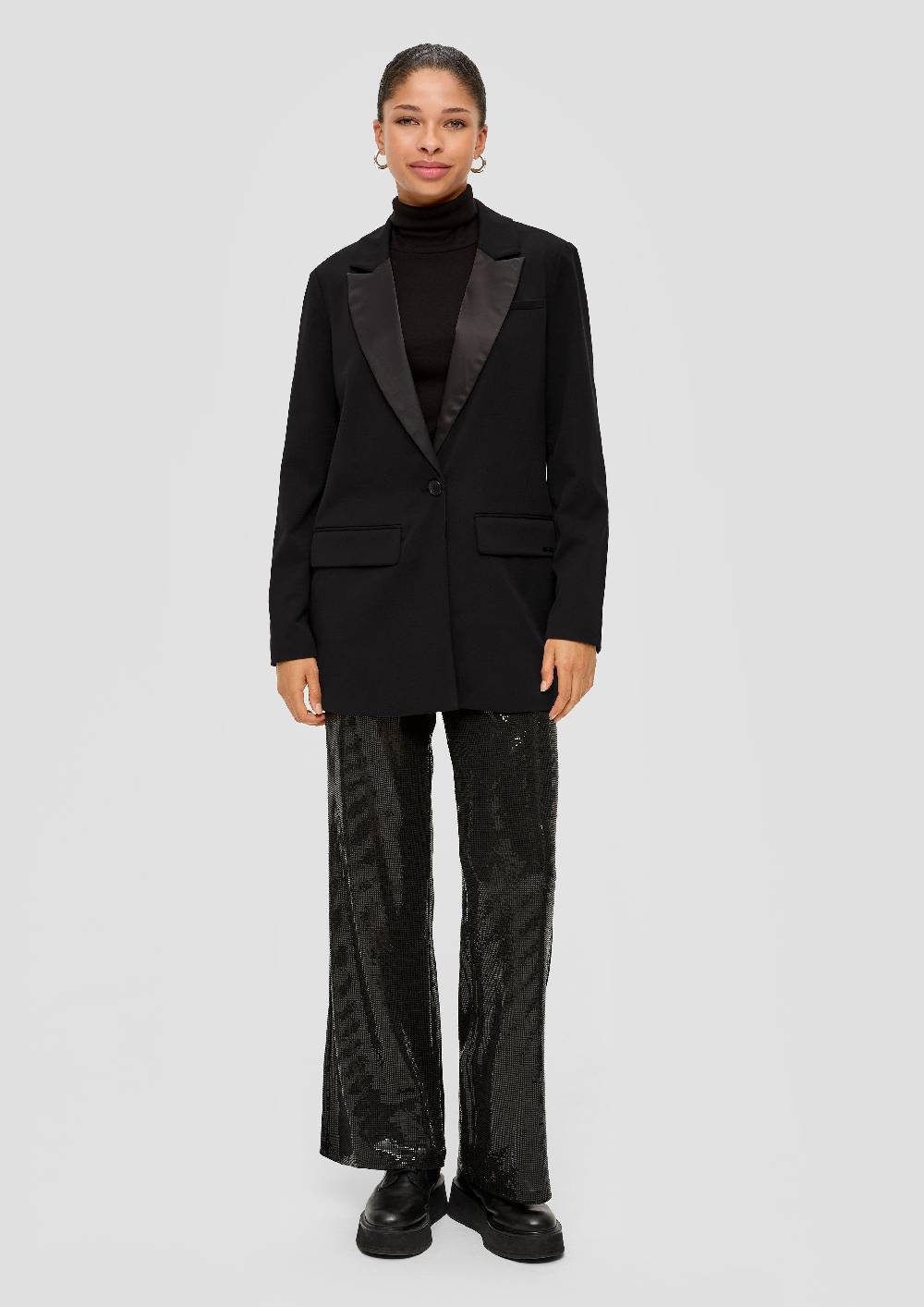S.Oliver Blazer mit Satin-Kragen im Angebot