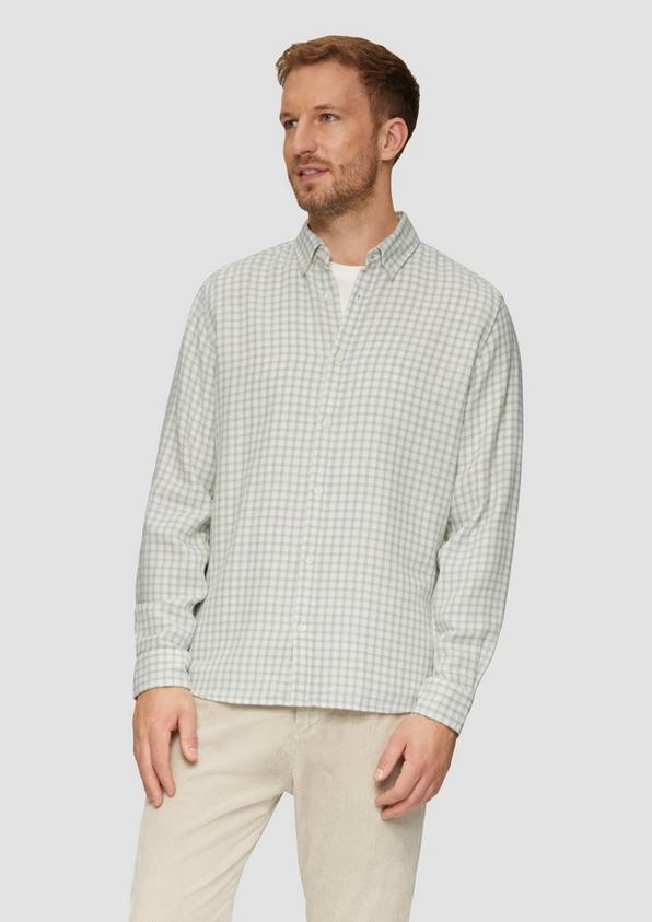 S.Oliver Regular Fit: Strukturiertes Baumwollhemd mit Button-down-Kragen 50% Rabatt mit kostenlosem Versand