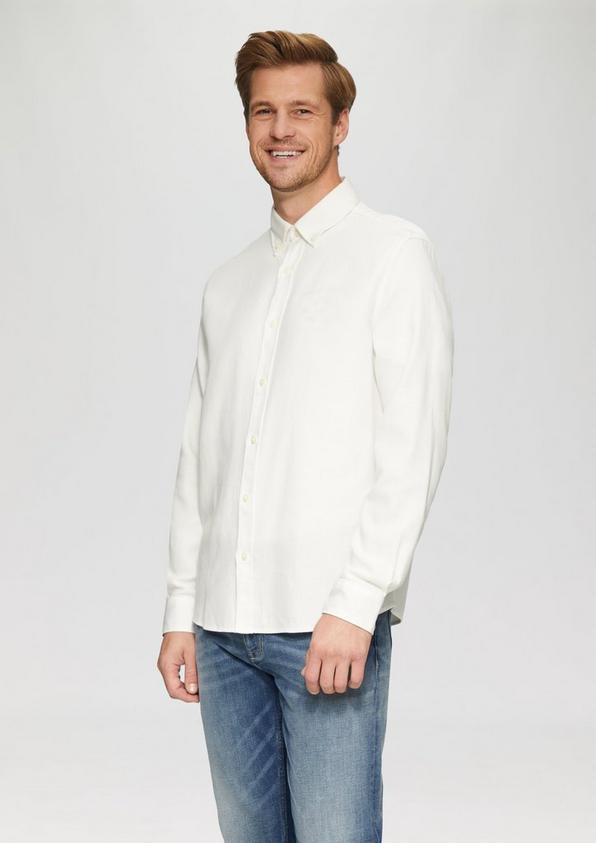 S.Oliver Regular Fit: Strukturiertes Baumwollhemd mit Button-down-Kragen Clearance-Verkauf