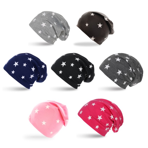 Sonia Originelli Beanie "Mini Sterne" Mütze Stars Overall Print Wochenangebot