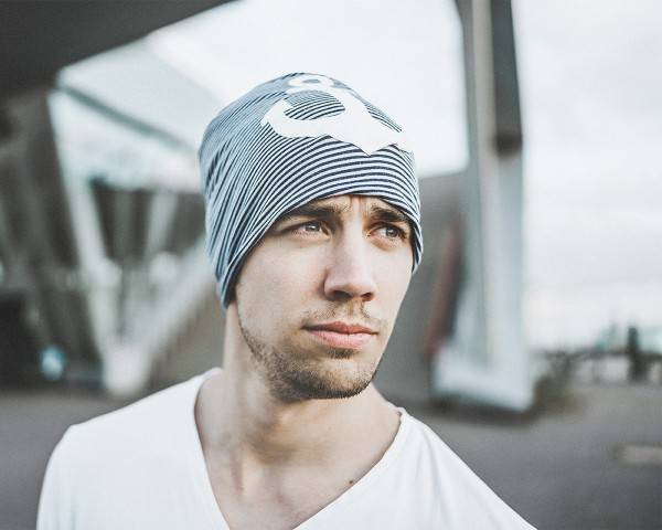 Sonia Originelli Beanie Mütze "Anker Maritim" Streifen Jersey Unisex JETZT KAUFEN