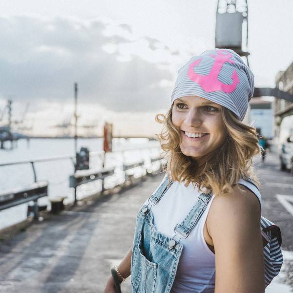 Sonia Originelli Beanie Mütze "Anker Maritim" Streifen Jersey Unisex JETZT KAUFEN
