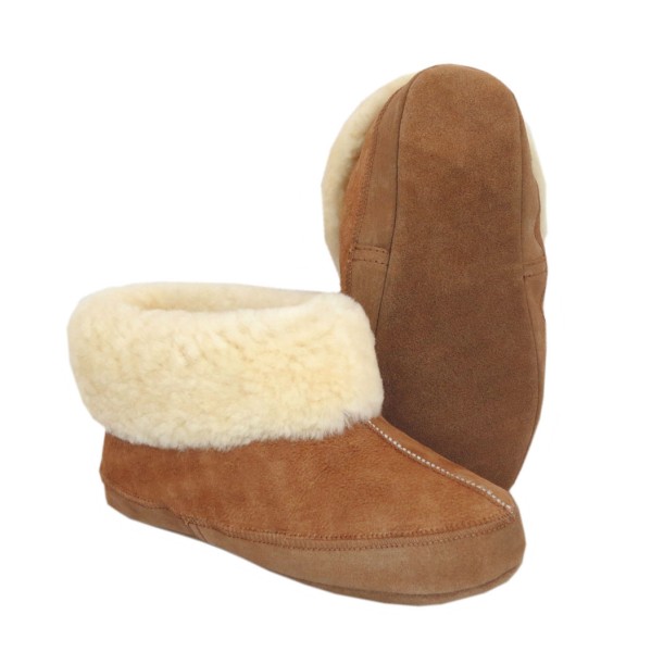 Sonia Originelli Beige Hüttenhausschuh Lammfell Schaffell Leder XXL Fellkranz Super Rabatt