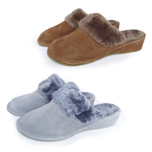Sonia Originelli Damenpantoffel Schuhe Schaf Lammfell EVA Sohle Leder 50% Rabatt mit kostenlosem Versand