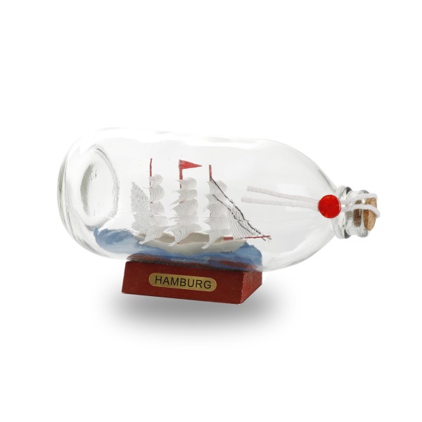 Sonia Originelli Buddelschiff Flaschenschiff "Hamburg" Rumflasche 18cm Begrenztes Angebot
