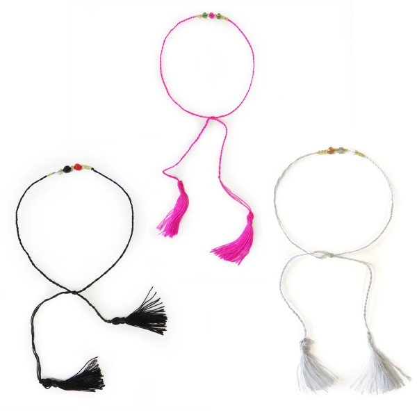 Sonia Originelli Armschmuck Armband "Perlen und Quasten" Bunt Nickelfrei Valentinstagsangebot