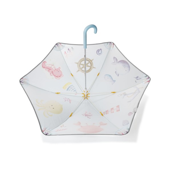 Sonia Originelli Kinder Regenschirm reflektierend Sicherheitsschirm maritim Fische Krabbe Leuchtturm Letzte 3 Tage