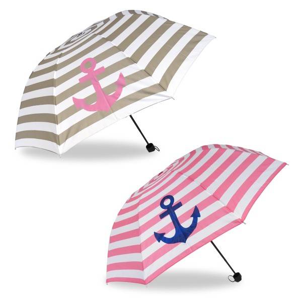 Sonia Originelli Taschenschirm "Maritim" Anker Streifen Schutz 50% Rabatt mit kostenlosem Versand