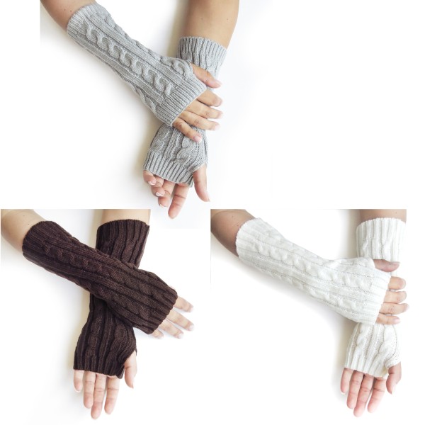 Sonia Originelli Armstulpe Handschuhe Strick Uni Gemütlich Lang Im Verkauf