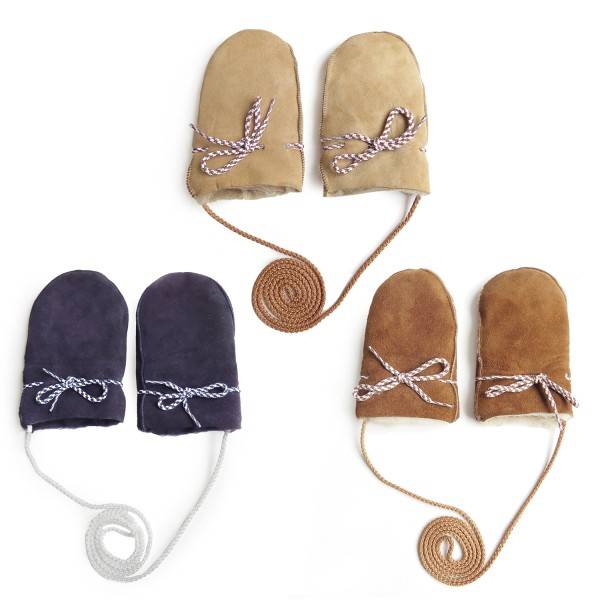 Sonia Originelli Baby Fausthandschuhe Schaf Lammfell Kordel Fäustlinge zollfrei