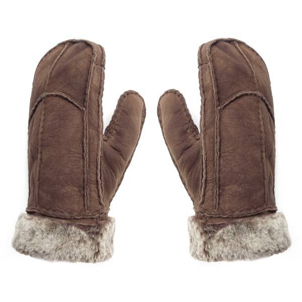 Sonia Originelli Fausthandschuhe Lammfell Schaffell echt Leder Patchwork Design Fäustlinge Angebote