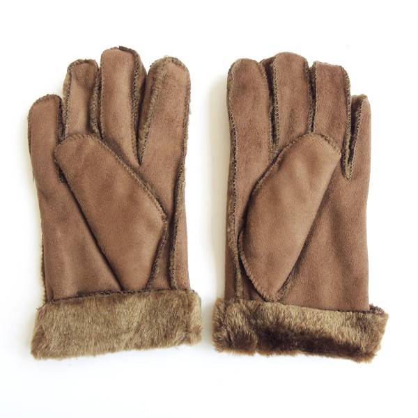 Sonia Originelli Fingerhandschuhe Faux-Leder Velouroptik Kunstfell Samt Velvet kuschelig Schlussverkauf