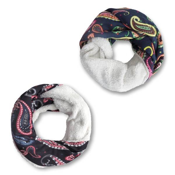Sonia Originelli Loop "Paisley" Schal Kuschelfell Polyester Winter Black Friday