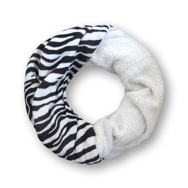 Sonia Originelli Loop "Zebra" Schal Kuschelfell Polyester Winter Osterangebot