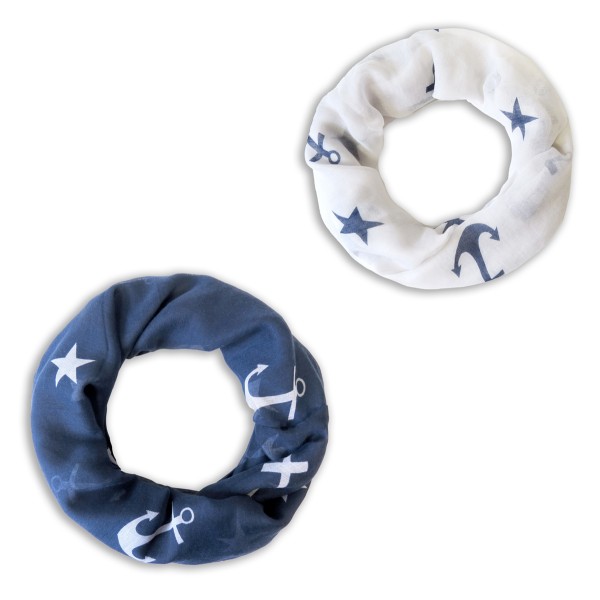 Sonia Originelli Loop Schal "Anker Sterne" Rundschal Sommer Muttertagsangebot