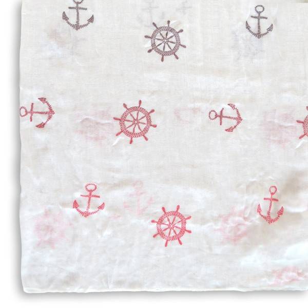 Sonia Originelli Loop Schal "Maritim Steuerrad Anker" Reliefdruck Sommer Valentinstagsangebot