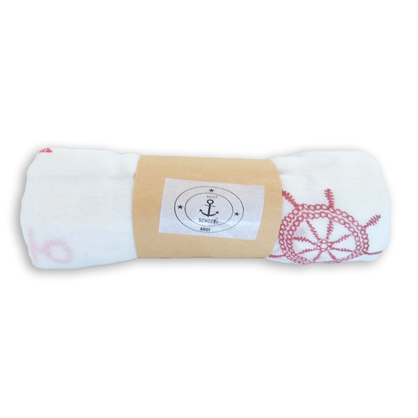 Sonia Originelli Loop Schal "Maritim Steuerrad Anker" Reliefdruck Sommer Valentinstagsangebot