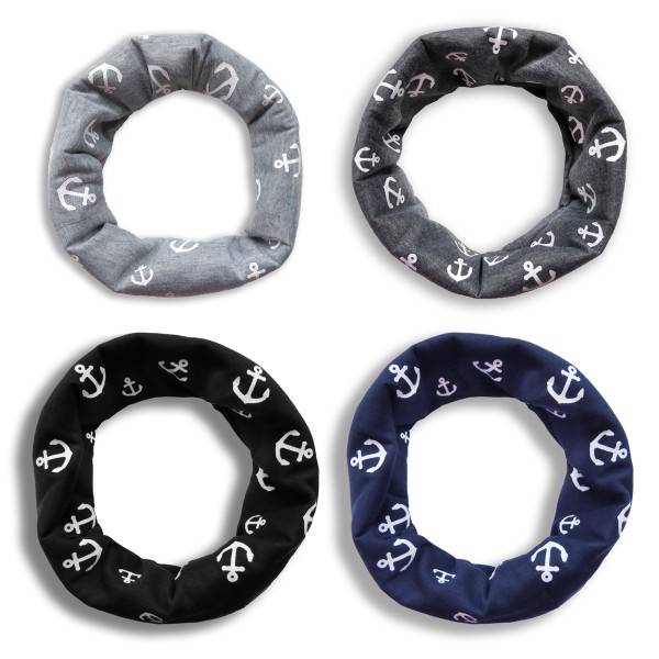 Sonia Originelli Loop Schal "Mini Anker" Maritim Allover Print Sommer Mundschutz Atemschutz Lagerräumung