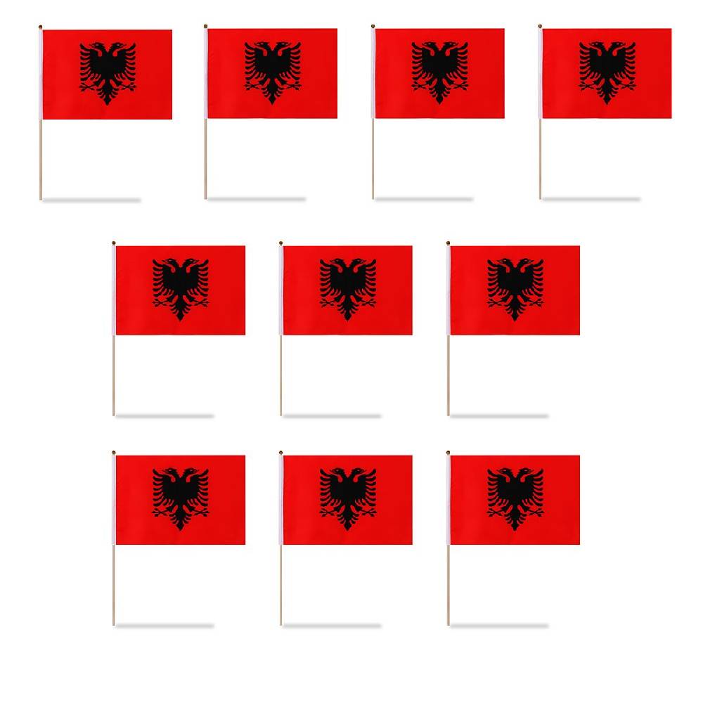 Sonia Originelli 10er Set Fahne Flagge Winkfahne "Albanien" Handfahne EM WM Bestseller