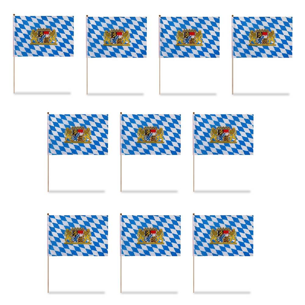 Sonia Originelli 10er Set Fahne Flagge Winkfahne "Bayern" Handfahne EM WM Tägliche Deals