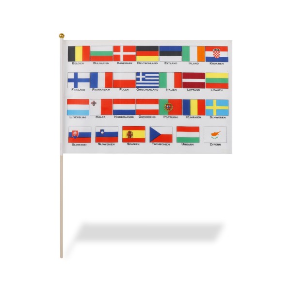 Sonia Originelli 10er Set Fahne Flagge Winkfahne "Europa 27 Länder" Handfahne EM WM Neueste Stile